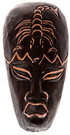 Ciffre 20cm Holz Maske Holzmaske Wandbehang Skulptur Figur Afrika Skorpion HM2000008