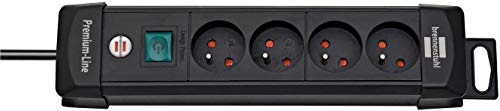 brennenstu 4007123627608 - Power Strip BRENNERSTUHL Premium, 4 sockets, Clip, 1.8 m, with a Switch, Black