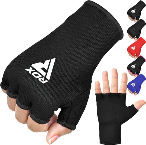 RDX Boxe Bandage Bandes MMA Sous Gants Prot觥 Poignet Bande Muay Thai (Noir) (Large)