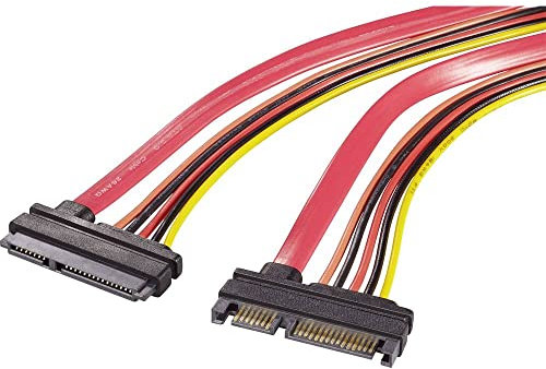 RENKFORCE disque dur, alimentation Rallonge [1x SATA mâle 7+15 pôles - 1x SATA femelle 7+15 pôles] 0.50 m rouge, orange, noir, jaune