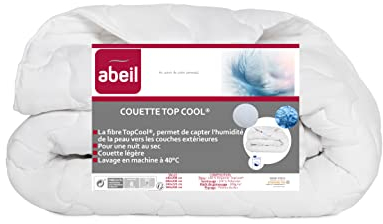 Abeil 1388 TopCool Steppdecke, dünn, feuchtigkeitsregulierend, weiß, 140 x 200 cm