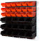 Set of 18 orange M and 10 black L size IN-Box storage bins louvre