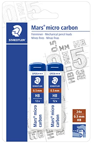 STAEDTLER 2505HBBK2D Mars Micro Feinminen Minendurchmesser 0.5 mm, HB, 1 stück (1er Pack)