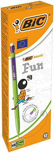 BIC Matic Fun Porte-Mines 0,7 mm HB - Couleurs Assorties, Boîte de 12