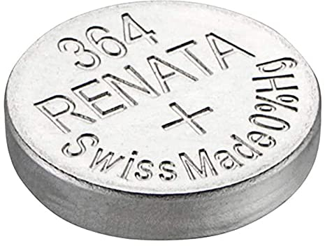 One (1) X 364-Batteria non ricaricabile SR621SW Renata-Batteria per orologio in ossido d'argento, 1,55 V, confezione Blister