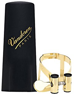 Vandoren LC57GP Alto Saxophone M/O Ligature with Plastic Cap, Gold