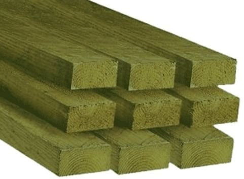 Buildershop UK 4 X 2 Timber (47 X 100MM) C16 Sawn & Treated Timber 4.8MTR - Pack of 16