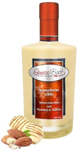 Schneeflocke Likör 0,7L Weihnachtslikör mit Mandeln & Schoko Trüffeln 18% Vol Sahnelikör