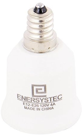 Candelabra Screw Base E12 to E26 Light Socket Adapter, LED Light Bulb Base Adapter, Converter Chandelier Socket E12 to Medium Screw Socket E26, E12-E26 Regular Base 4 Pack