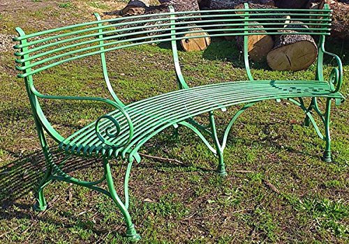 Casa Padrino Schmiedeeisen Gartenbank 1,9 x 0,48 x H. 0,9m - Vintage Nostalgie, Farbe:Vintage rot