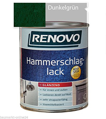 Hammerschlaglack Dunkelgrün 250 ml Glänzend Renovo