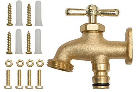 HOMEKIT Grifo de extremo de manguera de latón – Grifo de latón al aire libre, grifo de asignación, grifo exterior en cualquier lugar para un cómodo acceso al agua