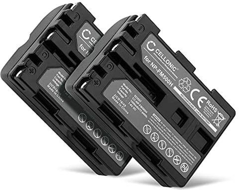 CELLONIC, Battery for Camera compatible with Sony NP-FM500H, Alpha SLT-A58 (α58) (7.4V, 1600mAh) 2 Pieces