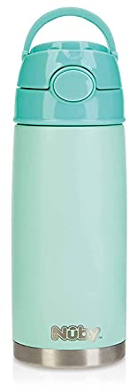 Nûby - Pastellfarbener Thermosbecher aus Edelstahl- 420 ml- 2 Jahre+, Grün