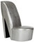 vidaXL Schuhsessel High Heel Design Sessel Stuhl Polstersessel Wohnzimmersessel Loungesessel Relaxsessel Hocker Sitzhocker Silbern Kunstleder