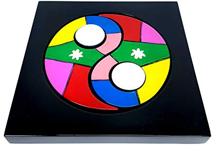 Yin und Yang Kerzenhalter, lackiert, modernes Design, Ref. S22-184742