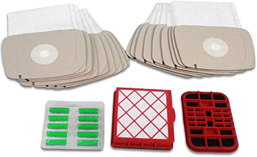 Staubsaugerladen.de Premium Sparset aus 20 Staubsaugerbeutel kompatibel mit Lux-1, Royal Classic LUX-1 Lux-820 D800 - D899 + HEPA-Filter + Aktivkohlefilter + 10 Duftsticks Staubbeutel Filtertüten