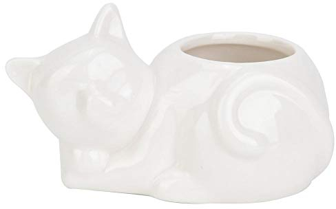 Pot de fleurs en céramique, Succulents Flowerpots,1 PCS résine en céramique plante succulente conteneur pot de fleur jardinière jardin pour cactus miniatures(chat blanc)