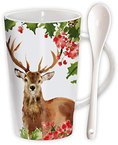 Chocolatte Mugs - Winter Berries Stag