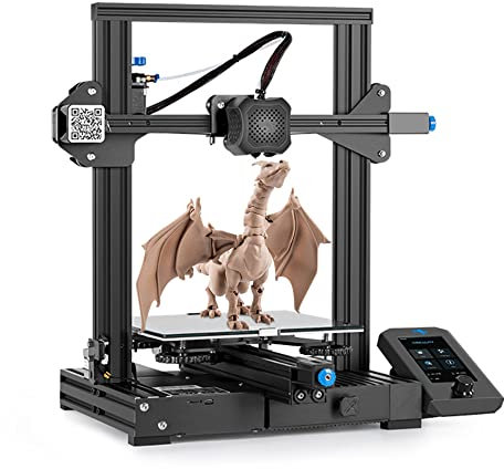 Creality Ender 3 V2 Imprimante 3D avec Carte Mère Silencieuse et Impression Muette, Plate-Forme en Verre Carborundum, Alimentation Meanwell, Impression de Reprise, Création de Volume 220x220x250mm