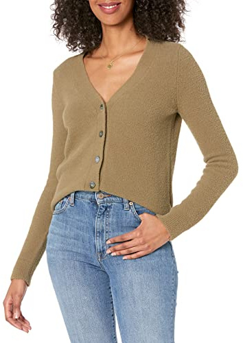 The Drop Cardigan Francine für Damen, mit V-Ausschnitt und Knopfleiste, kuscheliges Design