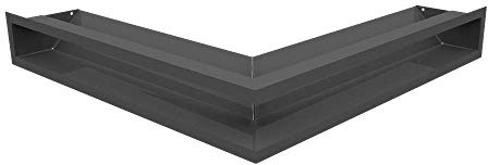 KRATKI Lüftungsgitter Warmluftgitter Luft 560 x 560 x 90 mm Graphit | 45° Luftauslass, für Kaminbelüftung. Für moderne Innenräume, für Warmluftverteilung
