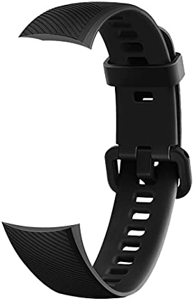 Armband Kompatibel mit Honor Band 5 Fitness Armband - Sport Silikon Uhrenarmband Replacement Wechselarmband Ersatzarmband für Huawei Honor Band 5 Smartwatch (Schwarz)