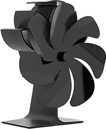 chimenea con 7 hélices silencioso, eficiente distribución del calor, ahorra combustible manera eficiente.