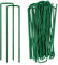Ledeak 100 Piezas Clavijas de Jardín, Galvanizado en Forma de U Piquetas Grapas Jardin Anclas de Suelo Camping Piquetas, Piquetas de Acero para Control de Malas Hierbas Membrana Cesped Artificial