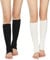 Durio Stulpen Damen Extra Warm Beinwärmer Winter Strick Häkelarbeit Legwarmers Verdicken Stricken Beinstulpen Damen Schwarz&Weiß Einheitsgröße