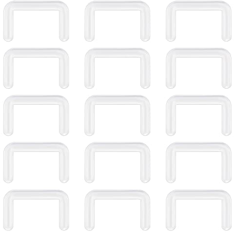 ZS 15 Stück Kunststoff Nasen Septum Ringe, 14G 16G Transparent Flexibel Bioflex Septum Retainer Halter Versteckter Nasenpiercing Körperschmuck (16G(1.2mm))