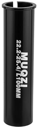 MUQZI 100mm Fahrradsattelstütze Shim Aluminiumlegierung Rohradapter, Fahrrad Sattelstütze Adapter Fahrradsattelstützenrohr Reduzierhülse Shim Für BMX Mountainbike Rennrad E-Bike (22.2-25.4mm)