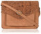 Leder-Umhängetasche mit Klappverschluss für Damen, mit verstellbarem Riemen und Druckknopfverschluss, E.cognac Hunter, Medium, Chris