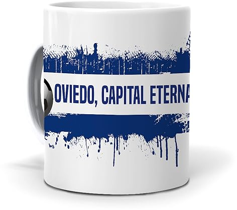 mundohuevo Taza Personalizada con Texto. Regalo Original. Oviedo. Regalo Equipo de Futbol. Haz