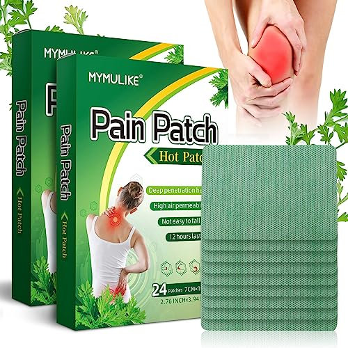 48Pcs Pain Relief Patches MYMULIKE Heat Patches for Relief Pain Fast-Acting Patches Long Lasting Relief of Pains for Back, Neck, Shoulder Knee Pain Relief Patch