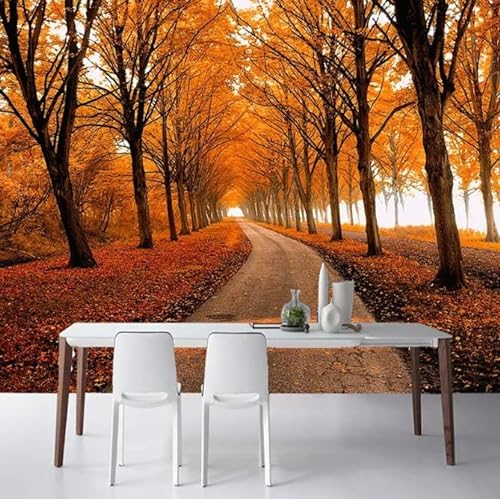 natur landschaft fototapete herbst ahorn hölzer 3d stereo tapete räumlich restaurant home dekor tapete 300CM(W)*210CM(H)