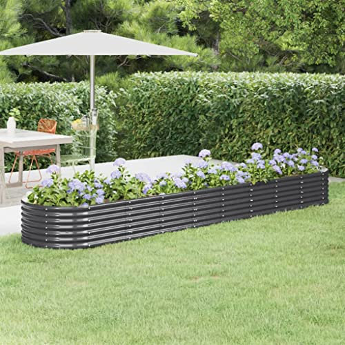 WIFESE Jardinière de Jardin Acier Enduit Poudre Jardiniere Exterieur Grande Taille Jardiniere Balcon sur Pieds Carré Potager Rectangulaire Potager Balcon