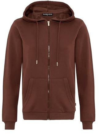 Redbridge Damen Premium Basic Kapuzenjacke Sweatjacke für Alltag und Freizeit Braun XXL