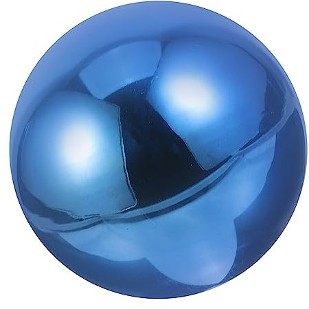Boule de jardin pour pelouse, boule réfléchissante délicate, boules réfléchissantes colorées, boule creuse polie, globe d'observation, décor poli en acier inoxydable pour piscine extérieure (bleu mar
