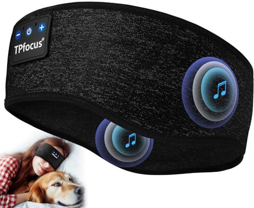 TPfocus Auriculares para Dormir ASMR Auriculares Inalambricos Bluetooth Regalo Hombre y Mujer,Sleep Headphones Sonno Cascos Inalambricos Bluetooth Recargable (Negro)