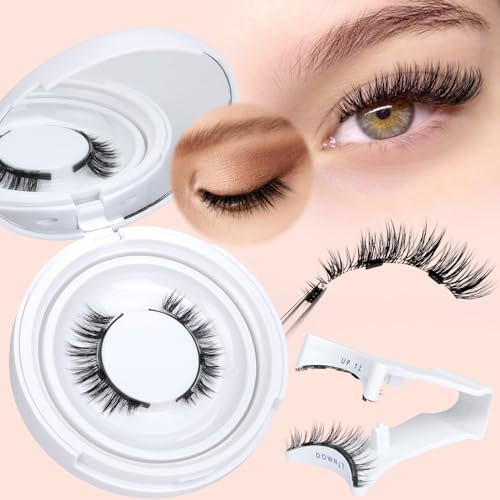 Magnetic Eyelashes Natural Look Magnetic Lashes with Applicator No Glue Magnetic False Eyelashes Kit Clear Band Lashes Wispy Reusable Eyelashes without Eyeliner by calphdiar