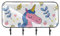 etoenbrc Crochets muraux en forme de licorne rose dessinés à la main, 4 crochets en fer pour suspendre manteaux, porte-manteaux décoratifs pour mur, très résistants pour vêtements, sacs, clés