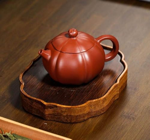 Théière Chinoise - Conception Géométrique En Forme De Citrouille Théière En Argile Pourpre Pot De Boue Service À Thé Kung Fu Fait À La Main Ménage, Avec Trous De Filtre Théière Théièr