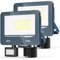 TOPAUBUB LED Strahler mit Bewegungsmelder Außen 50W 5000LM 2 Stücke - IP66 Wasserdicht LED Fluter Scheinwerfer 230V mit Bewegungsmelder Außen, 6500K Flutlichtstrahler Aussenstrahler für Garten