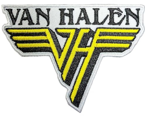 Van Halen Woven Text Logo Iron On Patch White/Yellow/Black One Size