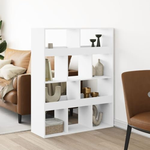 LAPOOH Raumteiler Weiß 100x33x125,5 cm Holzwerkstoff, Trennwand, Paravent, Sichtschutz, Umkleidekabine, Spanische Wand - 3309519