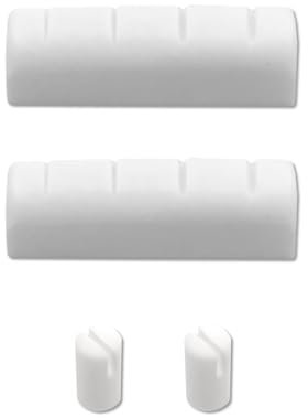 Cheerock 2-Pack Bone Banjo Nuts Set, 5th String Nut & Head Nut for 5 String Banjo, Pure Bone Pre-slotted, Easy Installation, Improves Tone & Sustain, Replacement Accessory