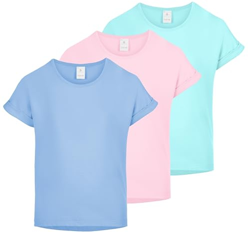 Merry Style T-Shirt für Mädchen aus weicher Baumwolle – Bequeme Mädchenkleidung MS-468 (Mehrfarbig, 146-152 (11-12 Jahre))