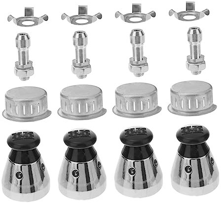 Cabilock 4 Teiliges Set Druckventile Für Schnellkochtöpfe Sicherheitsventile Mit Druckregelventil Abluftventil Verstopfungsschutz Und Klemmen Hochwertige Teile Für