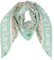 Damen Musselin Halstuch Made in Italy mit Leo Love Happy– Leichtes Dreieckstuch für Frühling & Sommer, Baumwolle, ca.195x85 cm (Love Mint)